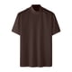 thumbnail image 4 of Playeras Elvqul para Hombre Economicas Marrón Liso Manga Corta Cuello Redondo, 4 of 7