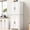 White, variant on DRNANLIT 71" Tall Kitchen Pantry Cabinet with 3 Pull Out Organizers, Farmhouse Embossed Texture, Brown