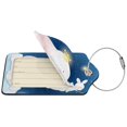 thumbnail image 2 of Disketp 1 Luggage Tag For Suitcase,Cute Elephant Sitting In The Moon With Little Bunny Leather Baggage Tag With Stainless Steel Loop Privacy Cover For Women Men Girls, 2 of 5