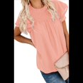 thumbnail image 2 of Blusa Informal de Corta con Cuello Redondo, Encaje, Crochet y Pompones para Mujer, Color Rosa, Talla XXL, 2 of 7