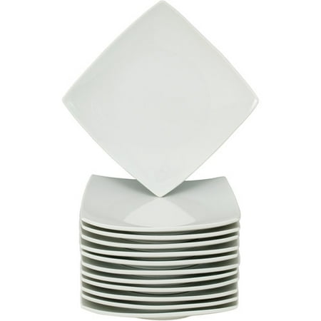 10 Strawberry Street Coupe 6" Square Appetizer Plates, Set of 12
