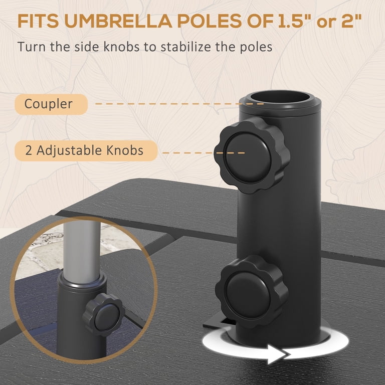 3 patio umbrella pole 10 FT Umbrella, Tier Outdoor Table with 8 Sturdy Glass Fiber Ribs and Push Button Tilt, Outdoor Patio Umbrellas for Market Pool Garden Backyard, 1.5" Pole, Champagne ( pool and beach OYOCO Patio Umbrella Light 3