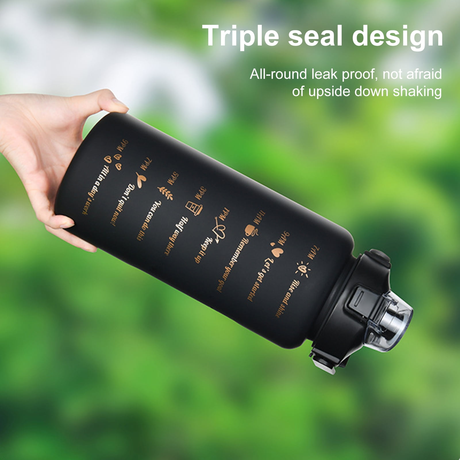 OIUR 3Pcs Silicone Straw Water Bottles Leakproof BPA Free Gradient Design 9/25/64oz Reusable Water Bottle with Time Markers for Gym Hiking