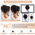 thumbnail image 3 of Chignon Désordonné de Deethens, Postiche Bouclé, Chouchous Bouclés, Pièces de Cheveux, Extension de Queue de Cheval, Chignon, Postiches pour Femmes et Filles (1 Paquet, Noir Brun), 3 of 8
