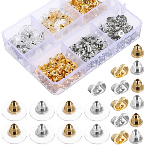 UPOUART Assorted Color Metal and Rubber Earring Backs, and Comfortable, for Earrings