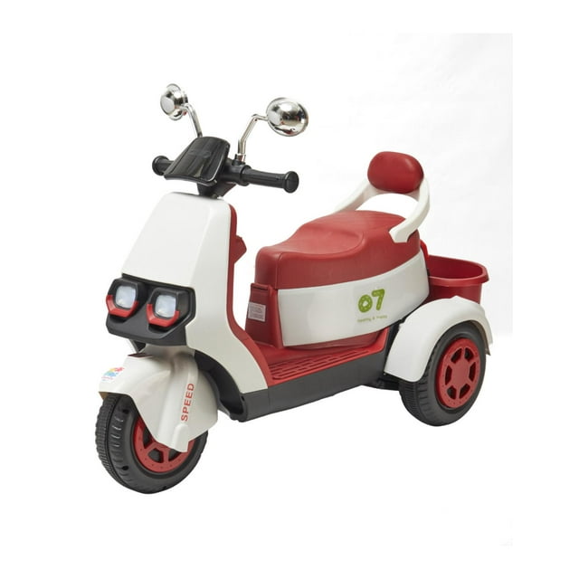 Montable Electrico Denco Toys Motoneta Blanco Rojo Con Control Remoto