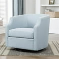 thumbnail image 2 of Infinity Sky Blue Polyester Fabric Swivel and Rocker Barrel Accent Chair, 2 of 8
