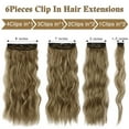 thumbnail image 2 of MORICA Clip in Hair Extension 20 Inch 6PCS Natural Long Wavy Curly Hairpieces for Women Thick Synthetic Fiber Double Weft Hair Full Head, 2 of 5