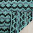 thumbnail image 2 of SAFAVIEH Montauk Harding Geometric Striped Cotton Area Rug, Turquoise/Blue/Black, 4' x 4' Round, 2 of 5