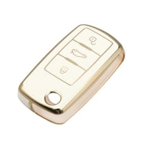 Unique Bargains Silicone Smart Key Fob Case Cover for Volkswagen Tiguan 2010-2017 Key Fob Shell Protector Keyless White