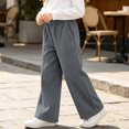 thumbnail image 2 of Txenfivo Girls Wide Leg Pants, Casual Pull-On Corduroy Elastic Waist Pants for Girls School and Everyday Wear, Sizes 5-16, 2 of 5