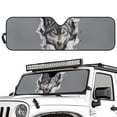 thumbnail image 2 of Uorisanigo Windshield Sun Shade for Jeep Wrangler JK JKU JL JLU 1997-2024,Cool Wolf Print Window Sun Visor for UV Rays & Heat Protection,Windshield Sunshade,Easy to Install and Store, 2 of 7