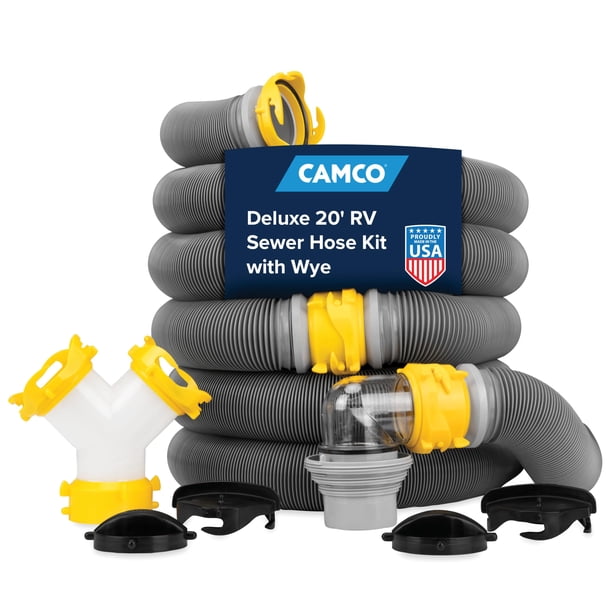 Kit de manguera para desagüe Camco Deluxe de 6 m con conexiones giratorias
