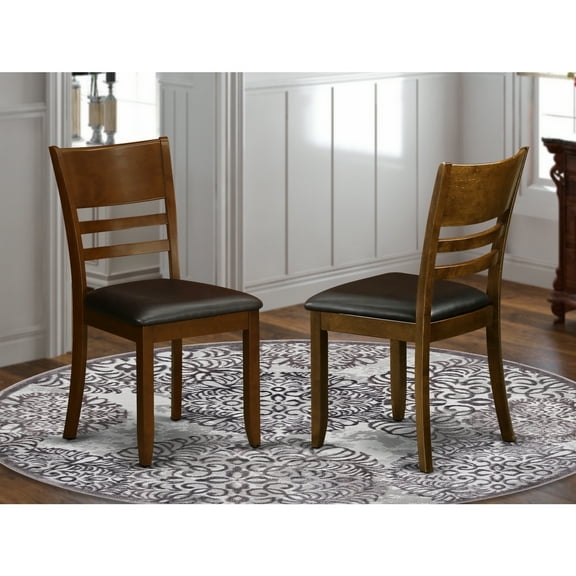 Boho Dining Chairs - Set of 2 - Modern Accent Chairs - Wood Seat - Espresso Finish - Kitchen Dining Room Seating
