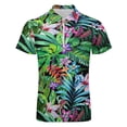 thumbnail image 4 of Tropical Fest Men Zipper T-shirt Summer Casual Short Sleeve T-shirt Top, 4 of 7
