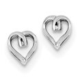 thumbnail image 1 of Sterling Silver Rhodium Diamond Heart Post Earrings QDX284, 1 of 2