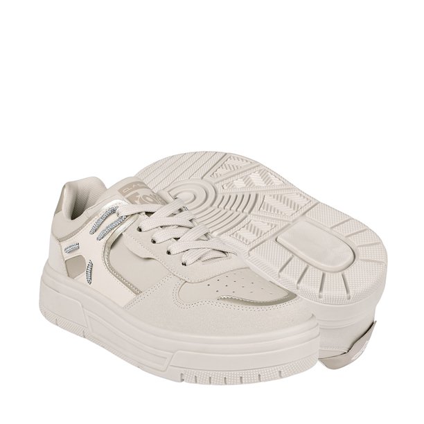 TENIS CASUALES MUJER MIKONOS SIMIPIEL BEIGE