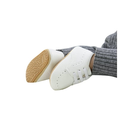 

Baby Boys Girls Lace Up Sneakers Soft Anti-Slip Unisex First Walker Outdoor Crib Shoes