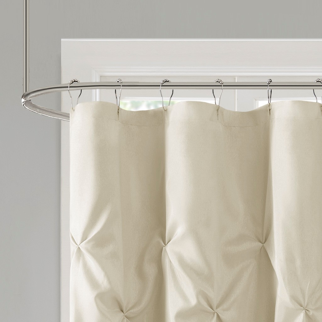 Euroco Tufted Semi-Sheer Shower Curtain