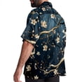 thumbnail image 3 of Tree Men's Short Sleeve Printed Poplin Beach Shirts with Spread Collar - Casual Button Down Summer Tops for Unisex, 3 of 6