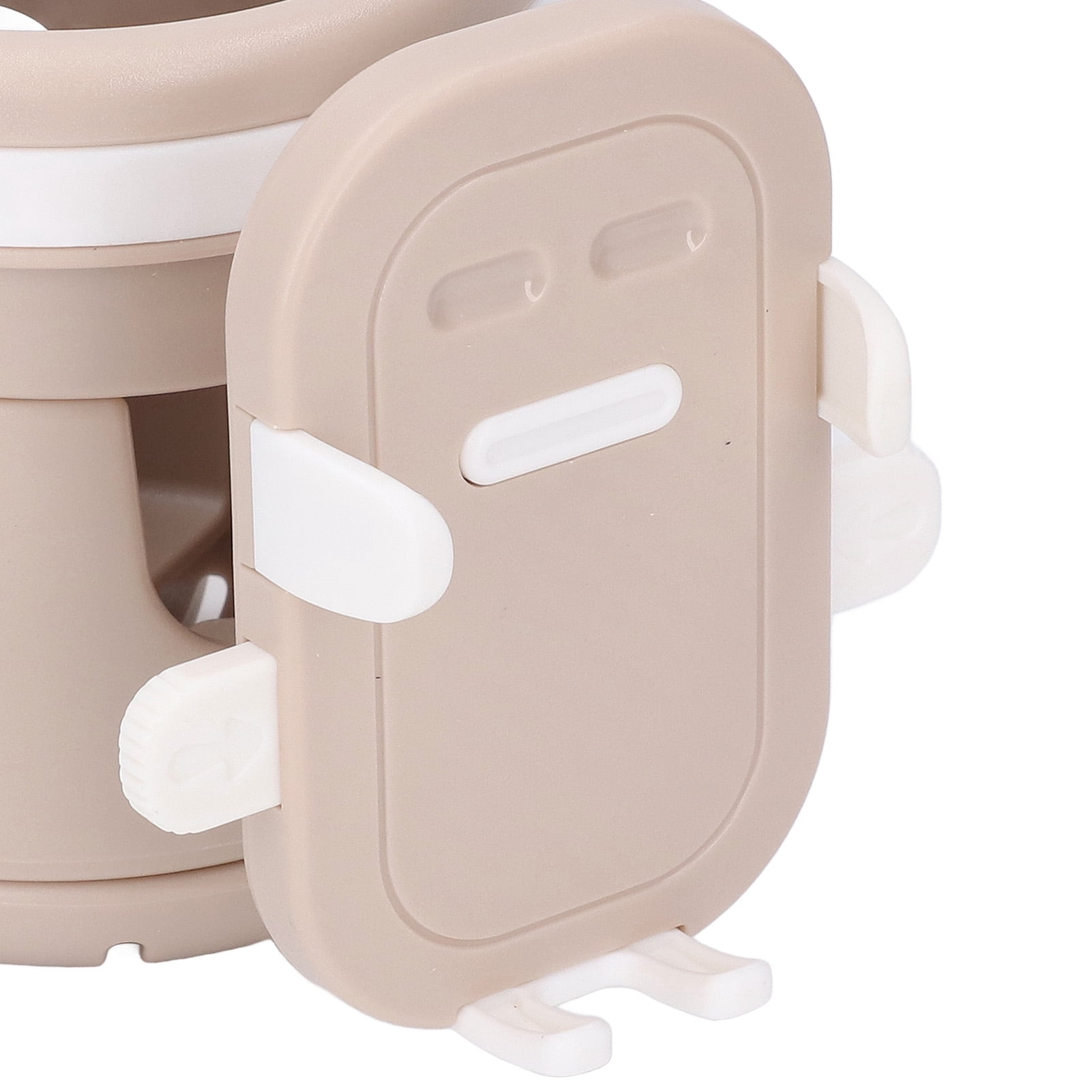 BIMZUC Stroller Cup Holder with Phone Holder, Multifunctional 3 in 1 Stroller Bottle Mount, Universal Drink Rack Organizer for Walker Scooters, Khaki
