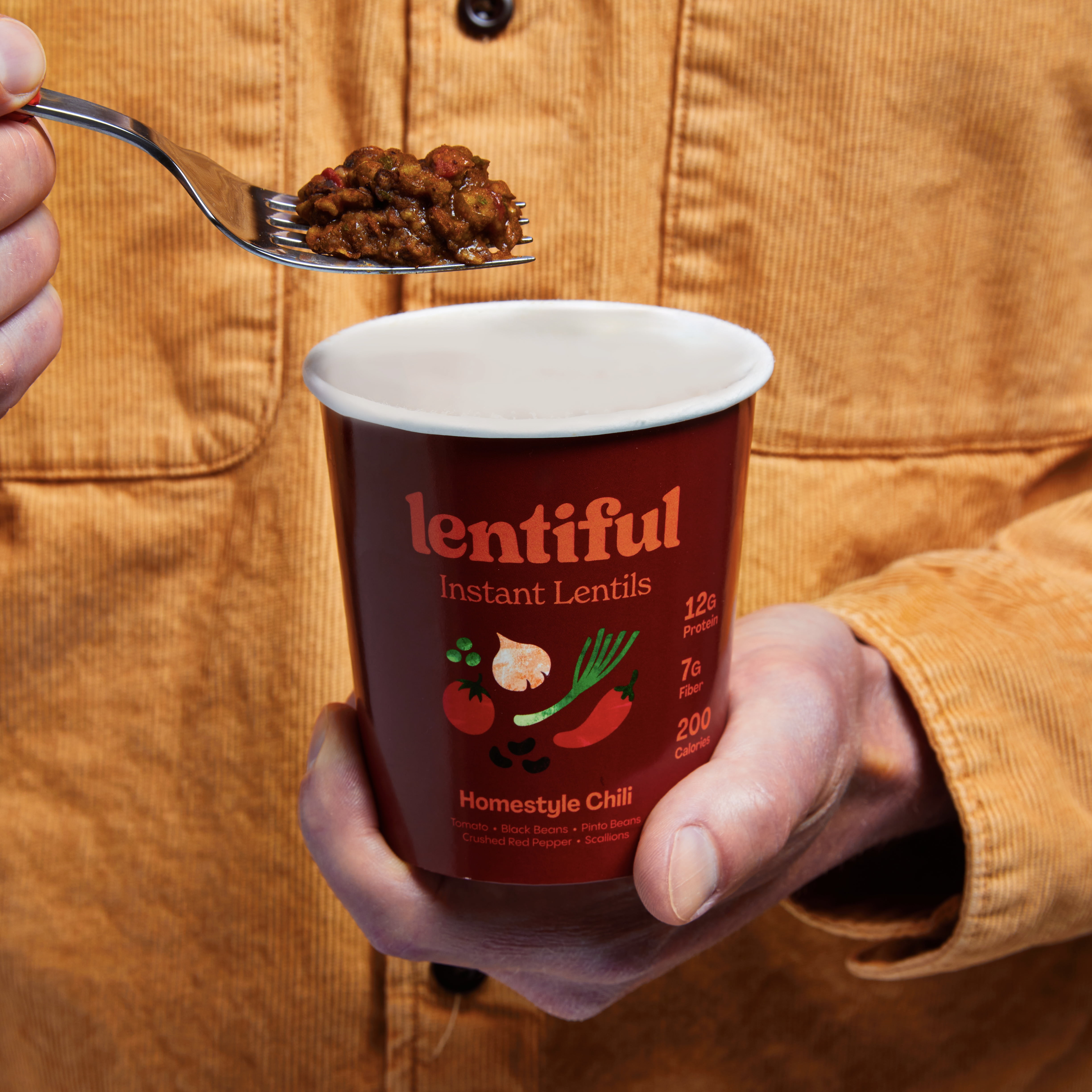(2 pack) Lentiful Homestyle Chili Instant Lentils - Vegan, Gluten-Free, Ready-to-Eat, Meal in Cup, 57g