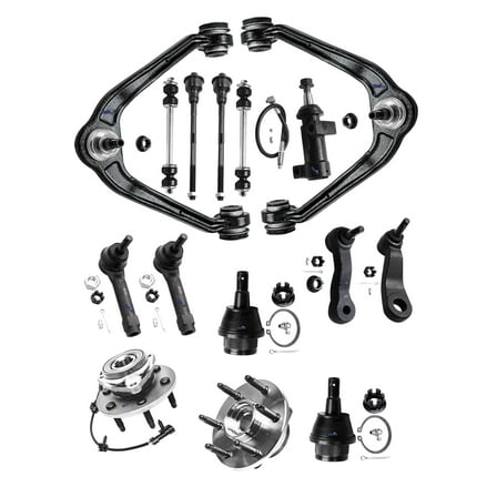 PartsW- 15pc Suspension Kit for 2002-2006 Cadillac Escalade, Chevy Avalanche & Silverado, GMC Sierra & Yukon | Includes Bearings, Control Arms, Ball Joints & Sway Bars