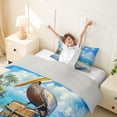 thumbnail image 3 of jejeloiu Coastal Pelican Twin Duvet Cover,Seaside Art Print Twin Bedding For Boys,Blue White,Light Gray Reversible,2 Pieces,1 Duvet Cover and 1 Pillowcase, 3 of 6