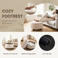 thumbnail image 3 of COLAMY Fabric Round Storage Ottoman, Multi-Functional Footrest and Coffee Table with Reversible Tray Lid, Beige, 3 of 9