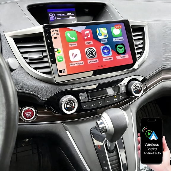 Dexico 2 64G Car Radio for Honda CR-V 2012-2016, 10 inch IPS Touch Screen Car Stereo with Wireless Carplay Android Auto GPS Navigation FM/RDS WiFi Bluetooth Backup Camera