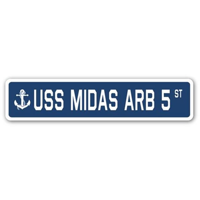 SignMission SSN-Midas Arb 5 4 x 18 in. A-16 Street Sign - USS Midas ARB 5
