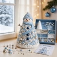 thumbnail image 5 of BingTong DIY Beaded Mini Christmas Tree, 8 Inch Tabletop Cone With Beads and Topper, Relaxing Holiday Ornament Making Activity for Adults, Blue Snowman Figure, 5 of 8