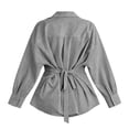 thumbnail image 5 of Odbmxy Long Sleeve Women's Shirts Striped Fall Collared Women's Blouses Regular Button Down Tie Back Casual Vacation, 5 of 9