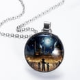 thumbnail image 2 of Eid al Fitr Glass Design Circular Pendant Necklace - Elegant Statement Piece for Women, 2 of 5