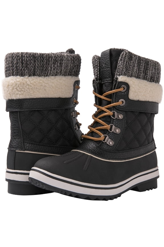 GLOBALWIN Snow Boots For Women Black Women's Winter Boots 9.5M