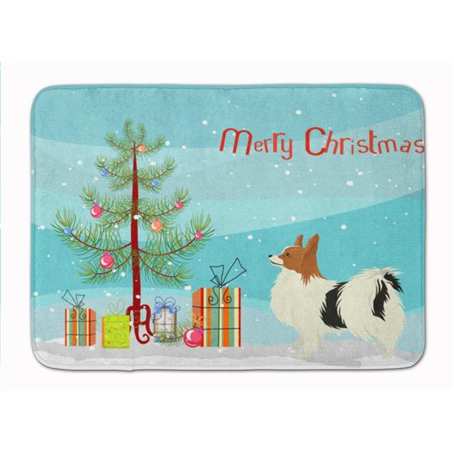 Carolines Treasures CK3553RUG Papillon Christmas Tree Machine Washable Memory Foam Mat