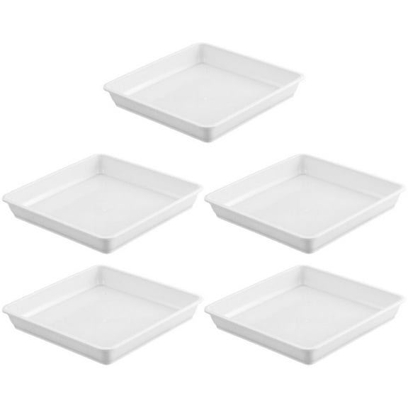 MEIBUTYUP Plastic Tray For Plants Plastic Plant Tray White Plastic 5Pcs