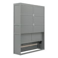 thumbnail image 6 of Kumix Queen Size Murphy Bed, Wall Bed with Shelves, Multi-function Murphy Bed for Teens Adults, Wood Bed for Bedroom, Space-Saving, Grey, 6 of 7