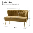 thumbnail image 2 of Tina's Home Velvet Upholstered Loveseat Sofa with Gold Metal Legs, Living Room Chair Tufted Back Home Bedroom Golden, 2 of 8