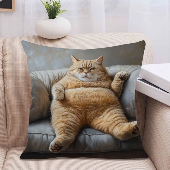 HCBY Cute Animals Print Pillow Covers, Soft Cozy Cute Cats Pattern Cushion Pillow Cases, 18"x18" for Sofa Living Room Bedroom Decoration H