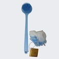 thumbnail image 2 of Pack of 2 Silicone Body Scrubber and Loofah, Long Handle 12-Inch, Dual-Sided, Exfoliating Body Scrub and Massage for Shower, Soft and Gentle Cleansing Bristles, Bath Scrub, Pink and Blue, 2 of 5