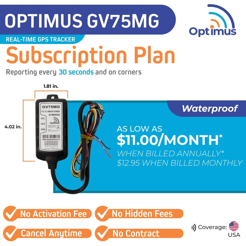 GV75 Waterproof Wired GPS Tracker for Motorcycles, Boats, Trailers & Assets