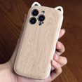 thumbnail image 1 of Bonita funda de silicona con orejas de gato para iPhone 14, 13, 12, 11 Pro Max, anticaída, imitación de grano de madera, estilo Anime zhangmengya LED, 1 of 2