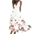 thumbnail image 2 of Titcea Summer Dresses for Women 2026 Deep V Neck Sleeveless Wrapped Chest Flowy Maxi Dresses Floral Printed Casual Elegant Dresses, Gifts for Mom/Her, 2 of 5