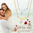 thumbnail image 4 of Fasjewly Gold Cute Danity Bar Necklace,Sterling Silver Delicate Trendy Cubic Zirconia Pendant Necklace for Women, 4 of 8