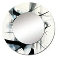 thumbnail image 2 of Designart "Neutral Abstract Expression XII" Modern Geometric Rund Mirror For Wall Decor - Large Black Round Printed Mirror - Modern Round Mirror 29" x 29" Inch, 2 of 5