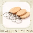 thumbnail image 3 of 100PCS Wooden Keychain Blanks Wood Key Chain (Oval), 3 of 7