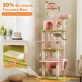 thumbnail image 4 of Large Cat Tree cm Cat Tower for Large Cats Cat Condo with Sisal-Cove Scratching Posts and Pads Padded Perch Dual Condo and Basket for Indoor Cats-Grey Small, 4 of 9