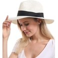 thumbnail image 2 of Unisex Straw Fedora Hat, Sun Hat, Beach Hat for Summer, 2 of 8