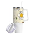thumbnail image 2 of Daisy Flowers with Eggs 40 oz Tumbler with Handle Insulated&nbsp;Travel Mug&nbsp;Lid Straw Leak Proof Steel Vacuum Water Bottles Glasses Fits in Car Cup Holder, 2 of 7